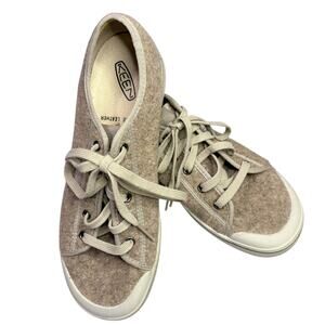 KEEN Elsa Lite Felt Wool Lace Up Outdoor Sneakers Tan Sz 10.5 1022426